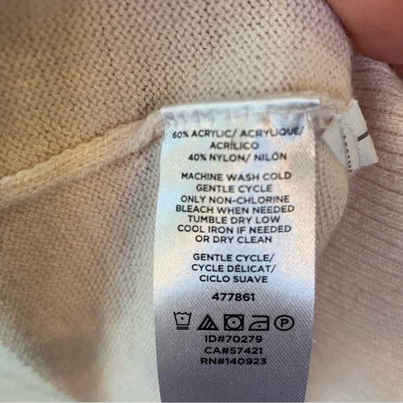 Loft Pink Lightweight Sweater Ruffle Sleeve Ribbed Collar Women’s Size Small - Picture 8 of 10